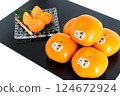 Hakata Akio, seedless, completely sweet persimmon from Fukuoka Prefecture 124672924