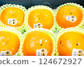 Hakata Akio, seedless, completely sweet persimmon from Fukuoka Prefecture 124672927