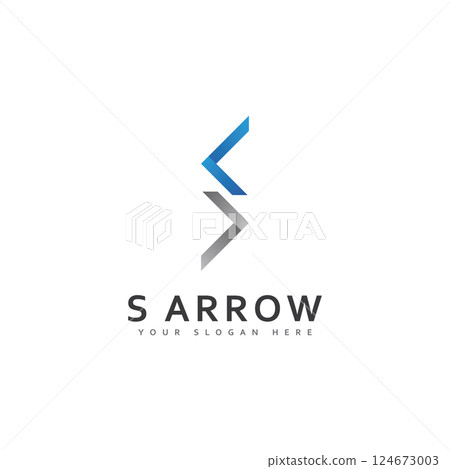 s arrow logo icon. vector illustration 124673003