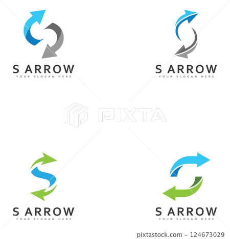 s arrow logo icon. vector illustration 124673029
