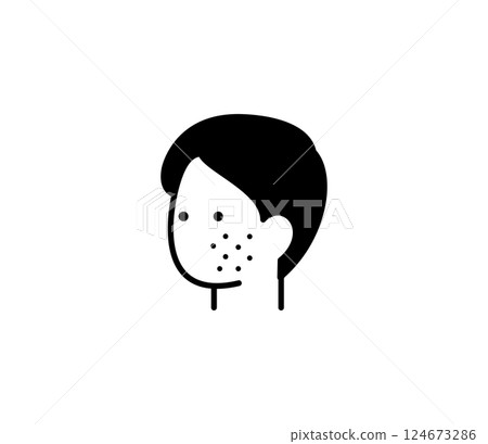 Icon illustration of a man with acne vector Icon illustration of a man with acne vector 124673286