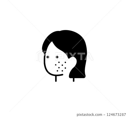 Icon illustration of a woman with acne, vector Icon illustration of a woman with acne, vector 124673287