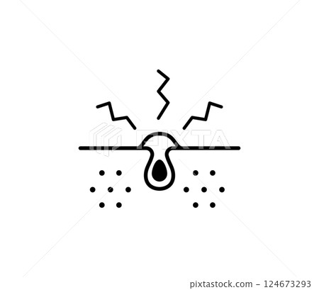 Inflamed acne icon illustration vector 124673293