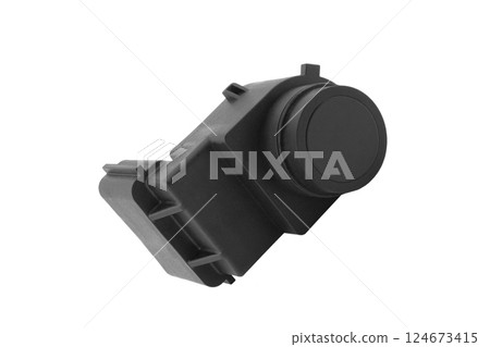 Parking radar isolated on a white background. Car parking sensor. Car Parking assist sensor isolated 124673415