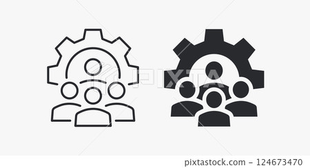 People management icons. Vector illustration. Symbol of collaboration and teamwork. People management icons. Vector illustration. Symbol of collaboration and teamwork. 124673470