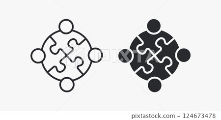 Collaboration icons. Vector illustration. Symbol of teamwork and collective effort. 124673478