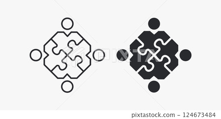 Teamwork icons. Vector illustration. Symbol of collaboration and unity. Teamwork icons. Vector illustration. Symbol of collaboration and unity. 124673484