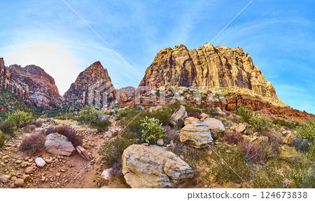 Red Rock Canyon Desert Panorama Eye-Level View 124673838