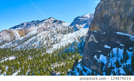 Aerial Winter Peaks and Evergreen Forests in Nevada Aerial Winter Peaks and Evergreen Forests in Nevada 124674019
