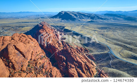 Aerial Red Rock Canyon Nevada Desert Landscape 124674380