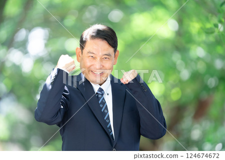 Businessman middle man guts pose Businessman middle man guts pose 124674672