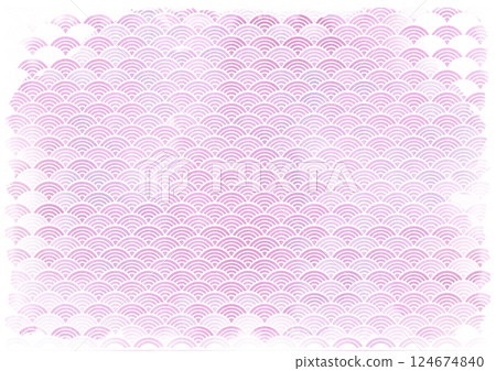 水彩粉紅色和紫色日本波浪圖案,Seigaiha 水彩粉紅色和紫色日本波浪圖案,Seigaiha 124674840