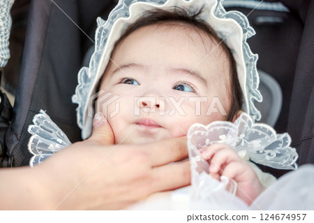 Baby in a baby dress - Shrine visit 124674957