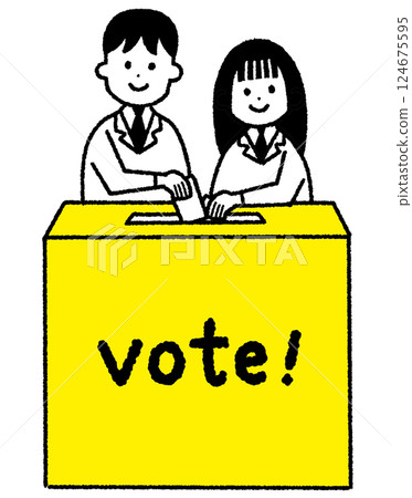 High school students holding ballots High school students holding ballots 124675595