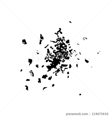 Wakame seaweed pieces vector silhouette, edible raw algae simple outline, dry undaria pinnatifida Wakame seaweed pieces vector silhouette, edible raw algae simple outline, dry undaria pinnatifida 124675630