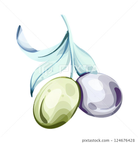Exploring the vibrant world of olives and olive oil through watercolor illustrations inspired by nature bounty Exploring the vibrant world of olives and olive oil through watercolor illustrations inspired by nature bounty 124676428