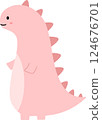 Cute dinosaur character illustration 124676701