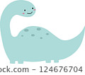 Cute dinosaur character illustration 124676704