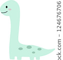 Cute dinosaur character illustration 124676706