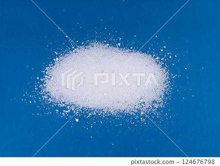 Laundry detergent pile, washing soap powder texture 124676798