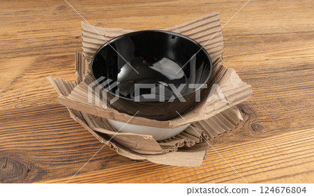 Eco paper packaging texture background, crumpled biodegradable cardboard packing Eco paper packaging texture background, crumpled biodegradable cardboard packing 124676804