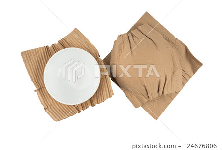Eco paper packaging texture background, crumpled biodegradable cardboard packing Eco paper packaging texture background, crumpled biodegradable cardboard packing 124676806