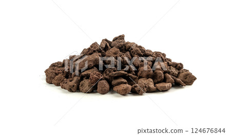 Volcano Stone Isolated, Red Volcanic Pumice, a Cold Piece of Lava, Basalt Extrusive Igneous Rock Volcano Stone Isolated, Red Volcanic Pumice, a Cold Piece of Lava, Basalt Extrusive Igneous Rock 124676844