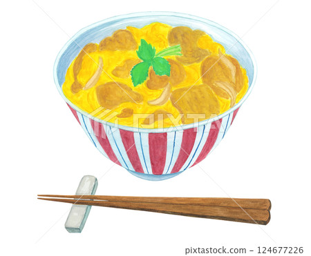 Watercolor illustration of oyakodon Watercolor illustration of oyakodon 124677226
