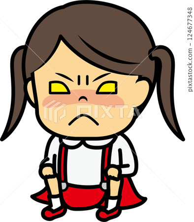 憤怒的小學生女孩 憤怒的小學生女孩 124677348