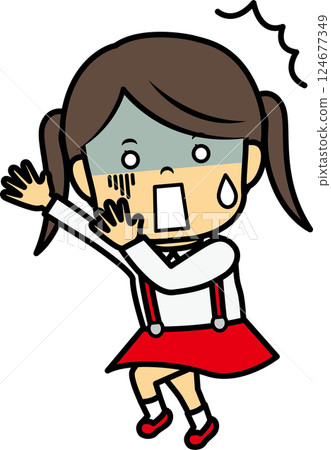 Surprised elementary school girl 124677349