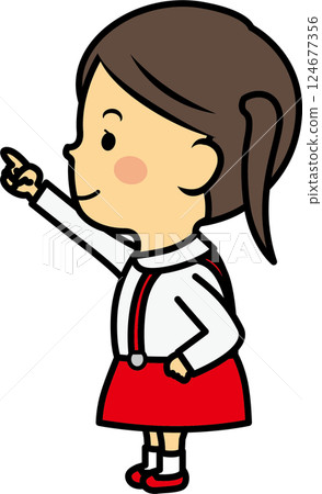 指著小學女孩 124677356