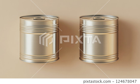 two tin cans. mockup two tin cans. mockup 124678047