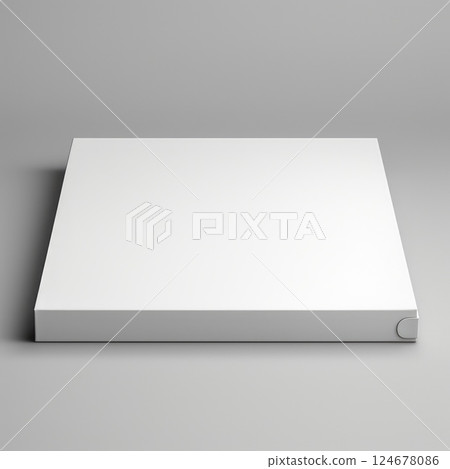white pizza box template, isolated on grey background 124678086