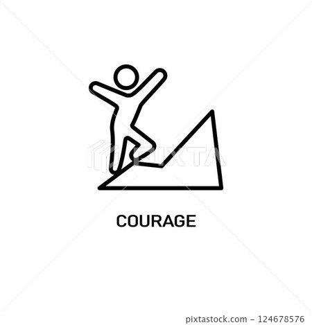 Courage icon outline style. Thin line creative Courage icon for logo, graphic design and more. 124678576