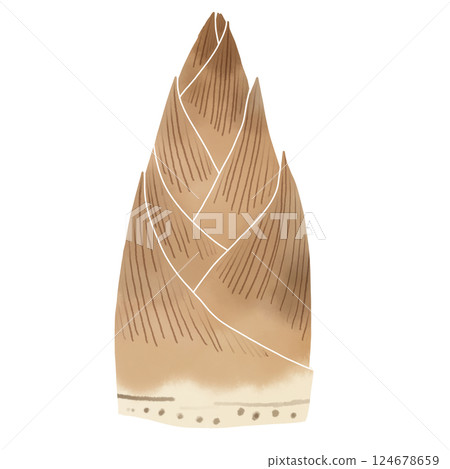 Hand-painted simple watercolor bamboo shoots 124678659