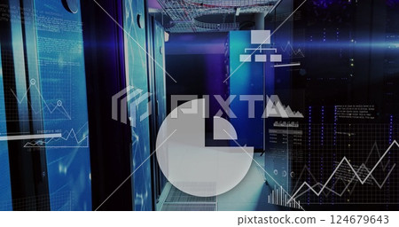 Image of digital data processing over computer servers Image of digital data processing over computer servers 124679643