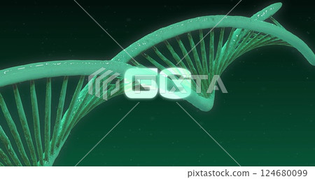 Image of 6g text over dna strand 124680099