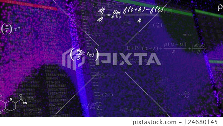 Image of mathematical data processing on screens with connections 124680145
