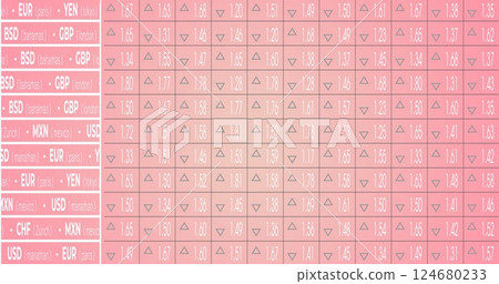 Image of stock market on pink background 124680233