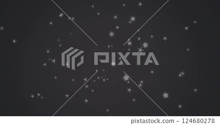Image of white stars moving on black background Image of white stars moving on black background 124680278