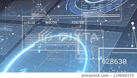 Image of digital data processing over black background Image of digital data processing over black background 124680370