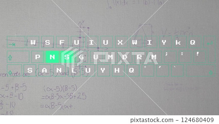Image of data processing over mathematical formulae 124680409
