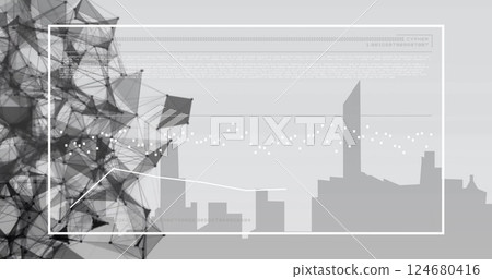 Image of data processing over cityscape Image of data processing over cityscape 124680416