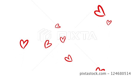 Image of heats floating on white background 124680514