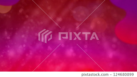 Red and purple bokeh image with light particles floating 124680899