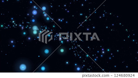 Image of glowing light spots over black background Image of glowing light spots over black background 124680924