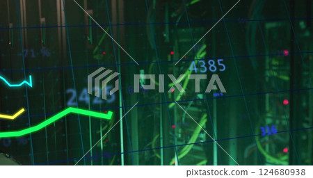 Image of digital data processing over computer servers 124680938