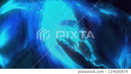 Image of blue shapes moving on black background 124680974