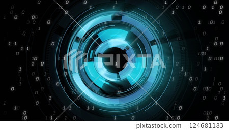 Image of scope scanning over binary coding Image of scope scanning over binary coding 124681183
