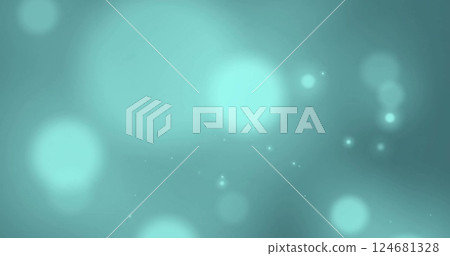 Image of glowing light spots moving over blue background Image of glowing light spots moving over blue background 124681328